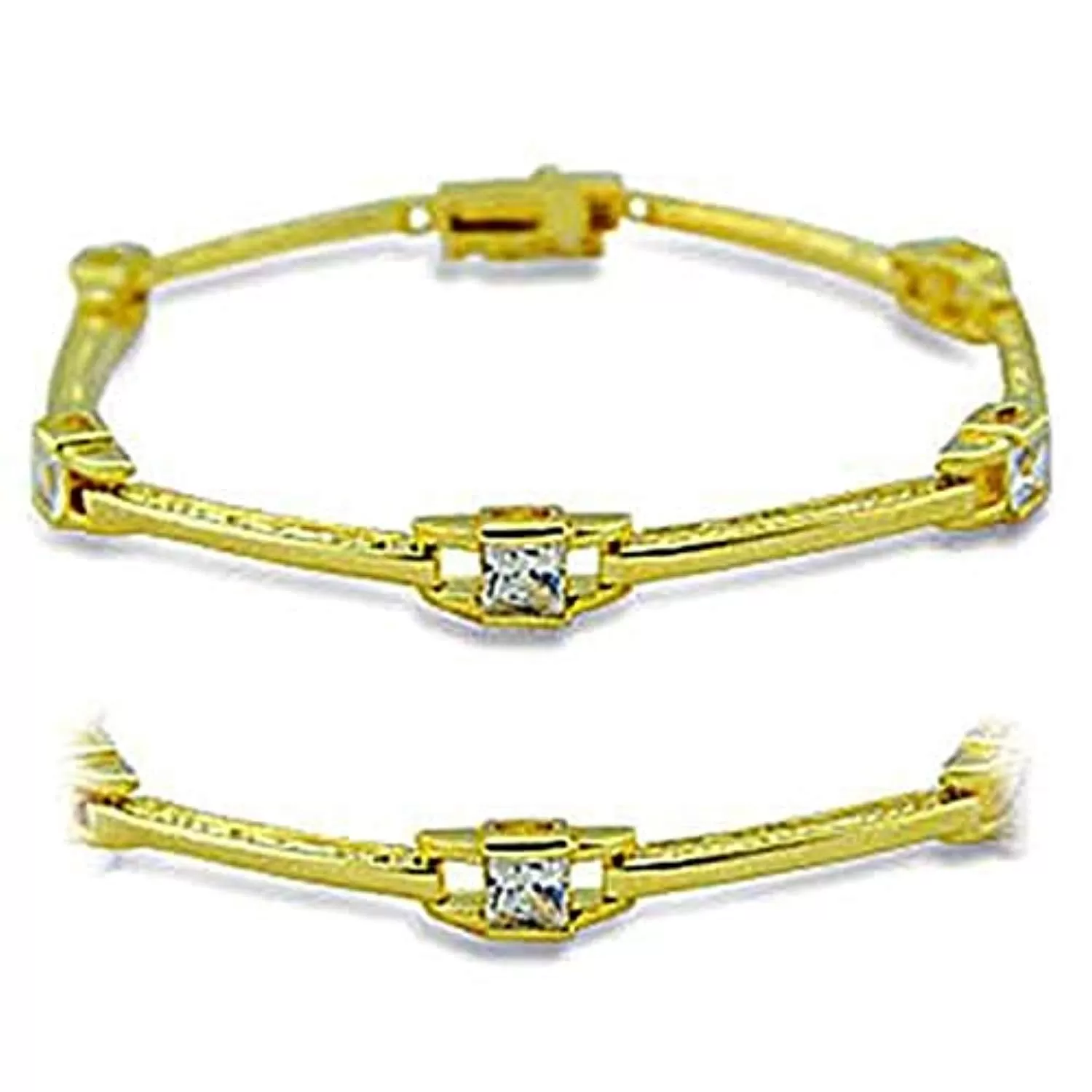 WildKlass Stainless Steel Western Bracelet Gold Women AAA Grade CZ Clear