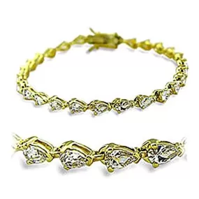 WildKlass Stainless Steel Western Bracelet Gold Women AAA Grade CZ Clear