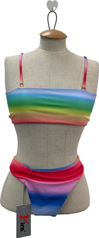 Yingyu Multicoloured Lace Up Back Bikini UK S