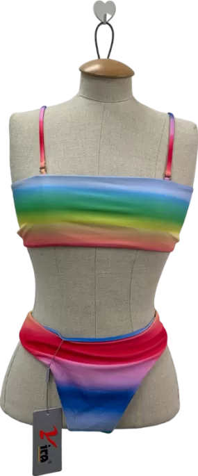 Yingyu Multicoloured Lace Up Back Bikini UK S